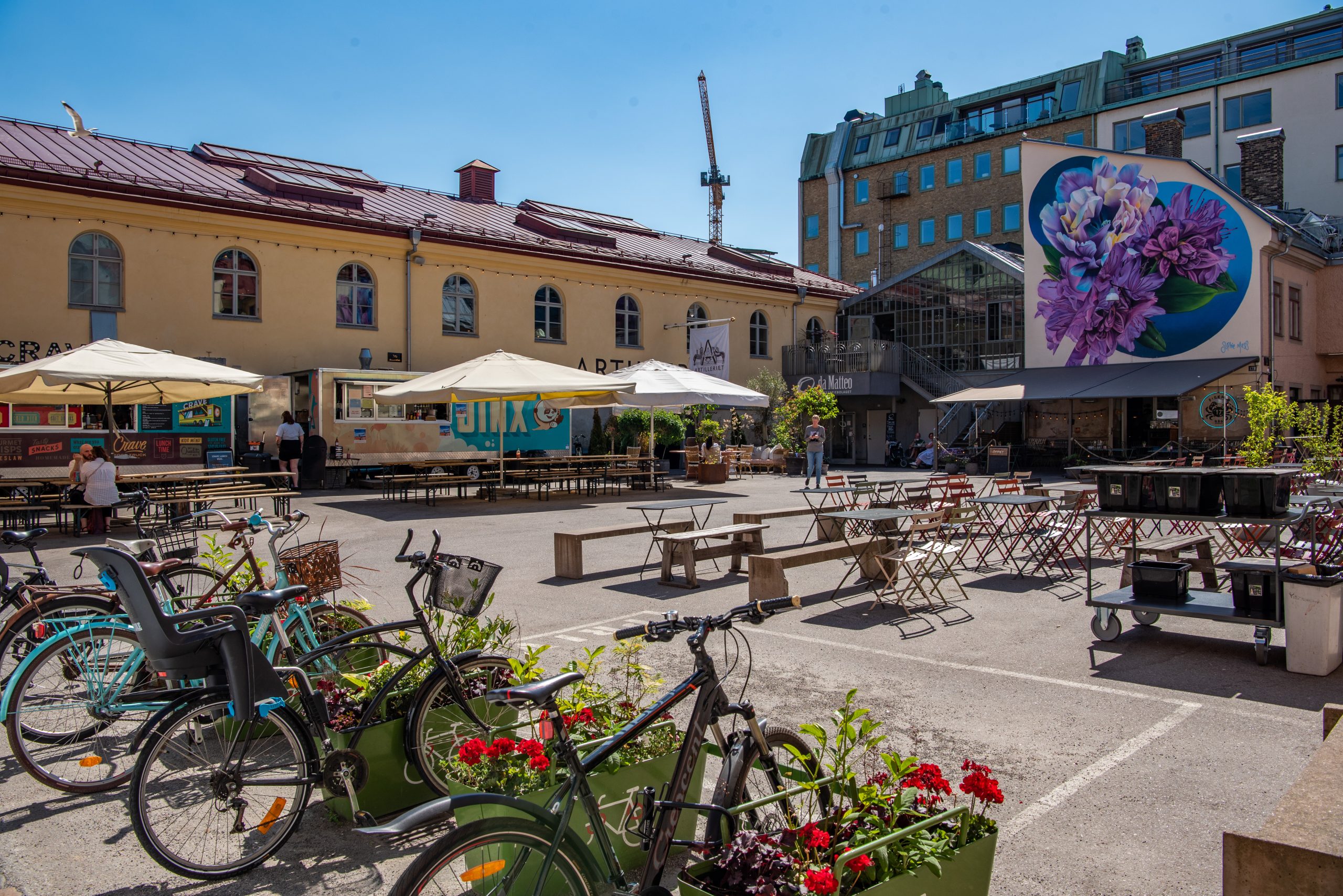 Een super gezellig plein voor een terrasje in de zomer