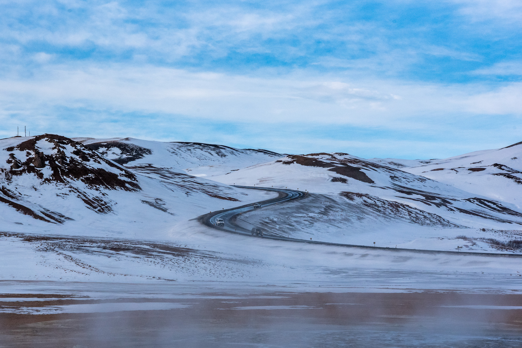 Uitzicht op de beroemde Ringroad van IJsland
