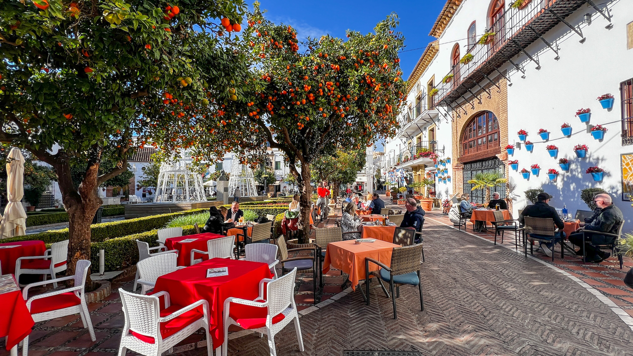 Terras in Malaga in het voorjaar