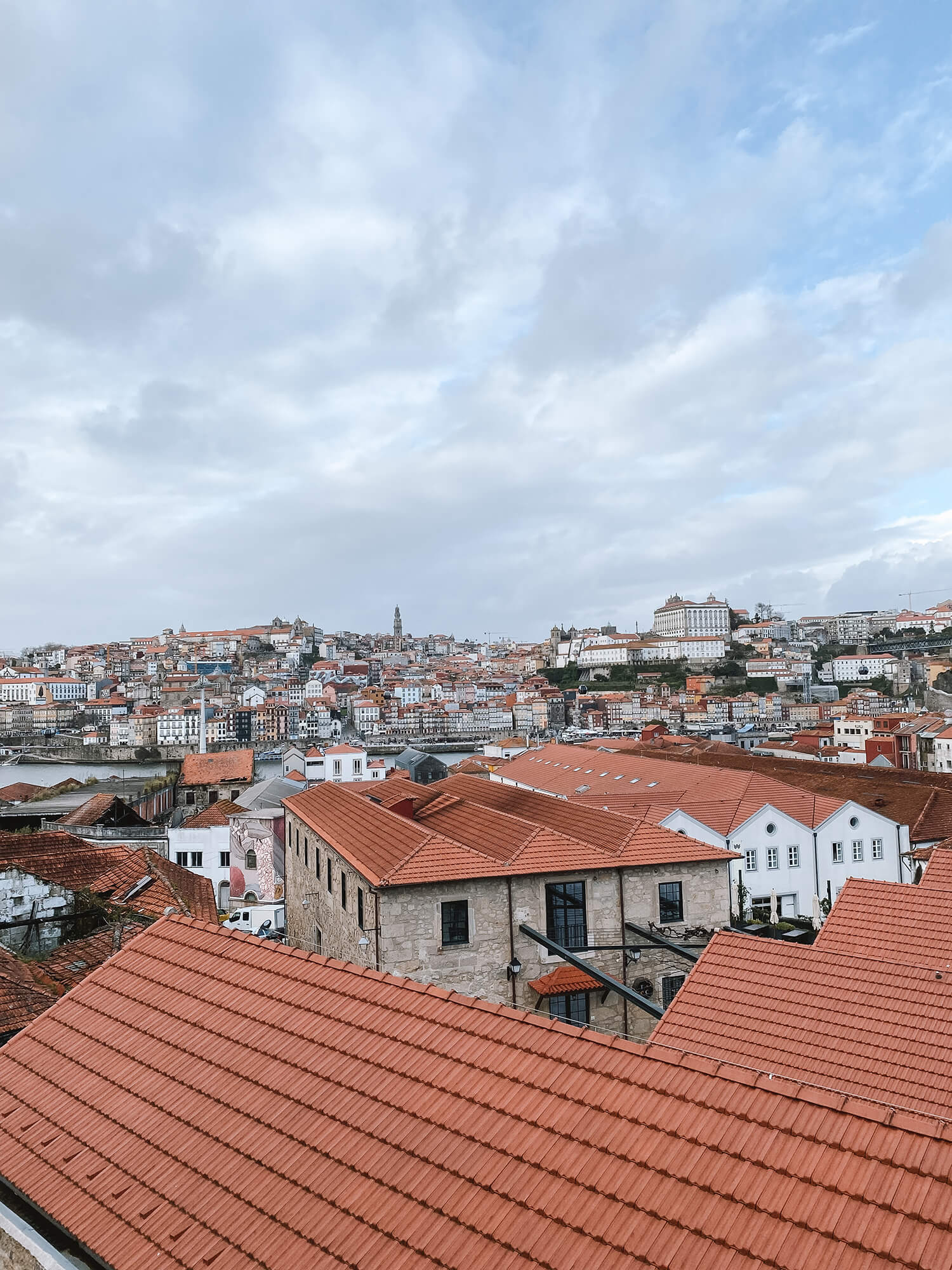 Uitzicht vanuit het WOW District in Gaia op Porto