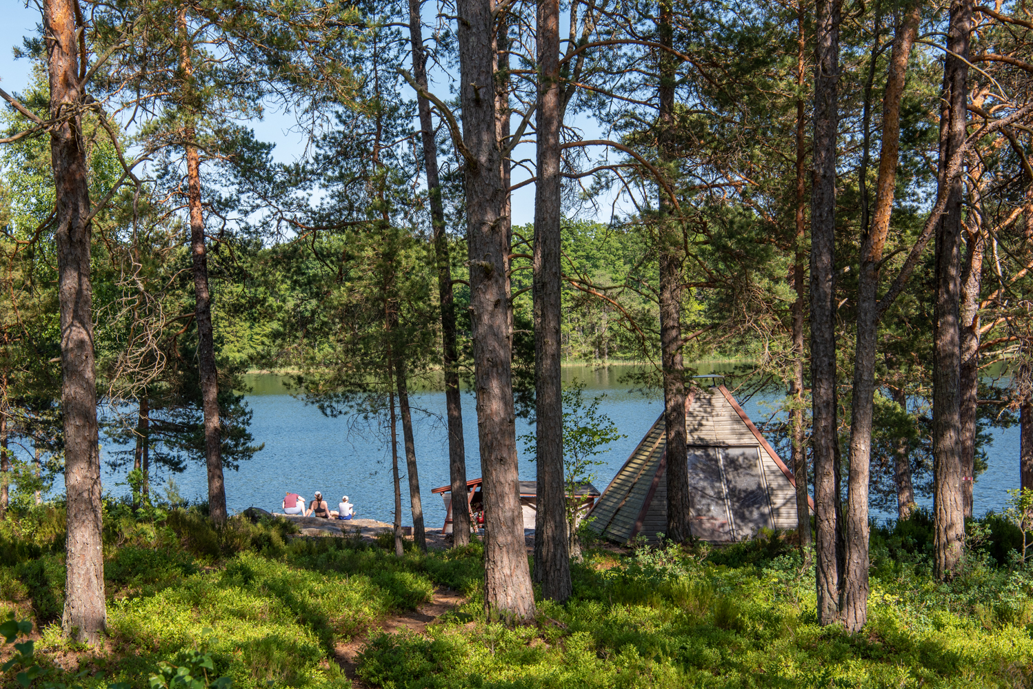 Picknicken aan de rand van een mooi meertje
