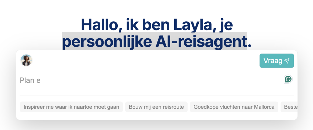 Laat je reis plannen door Layla AI