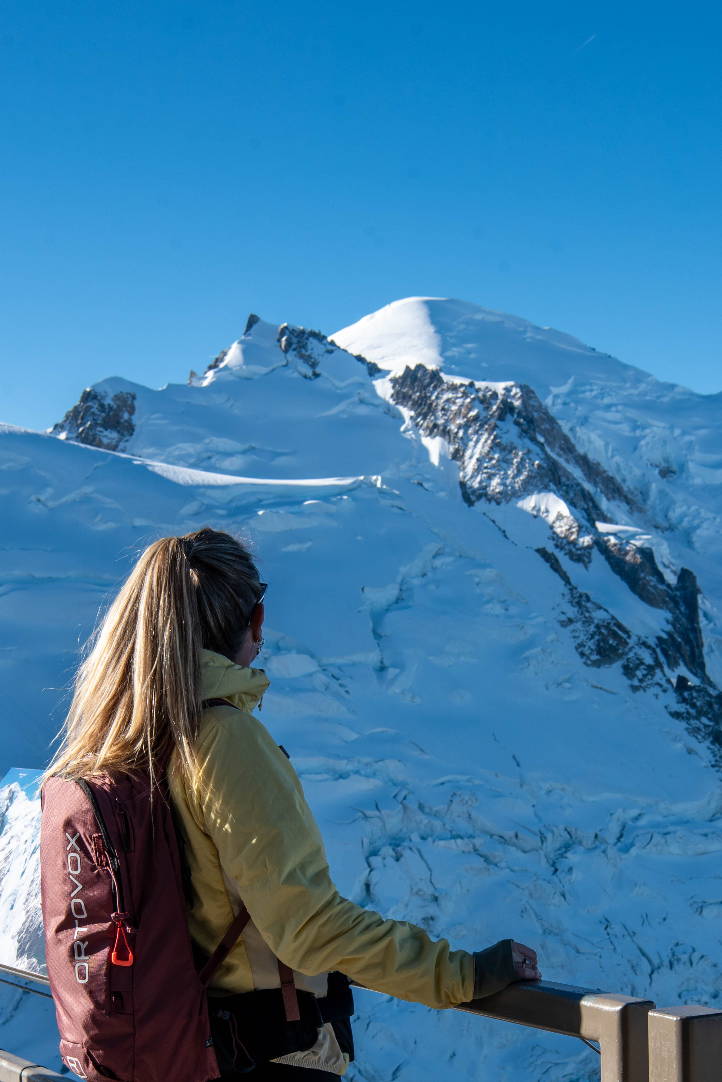 De top van de Mont Blanc vanuit Chamonix