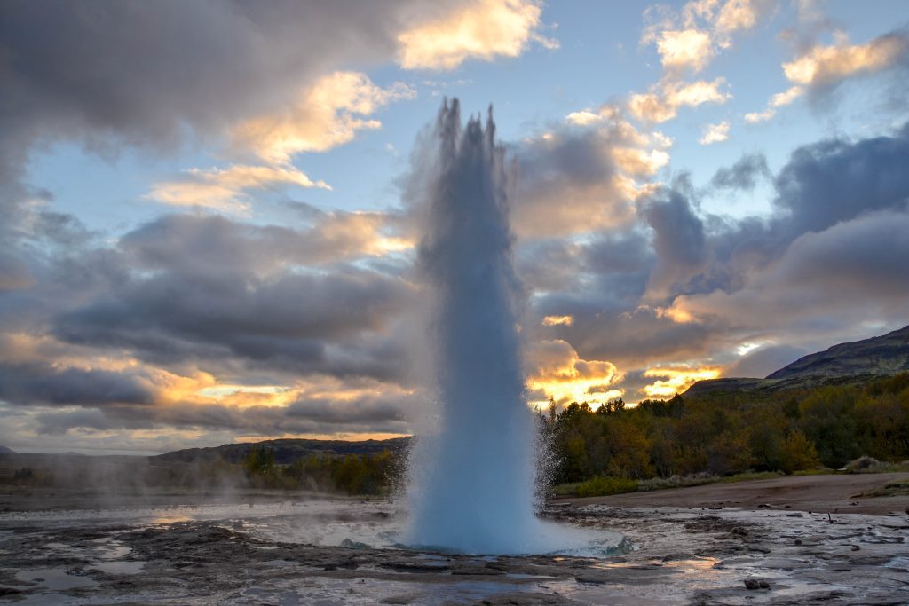 Geysir in de zomer