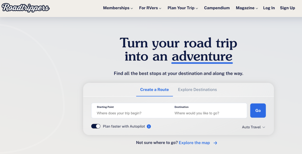 Roadtrippers AI tool