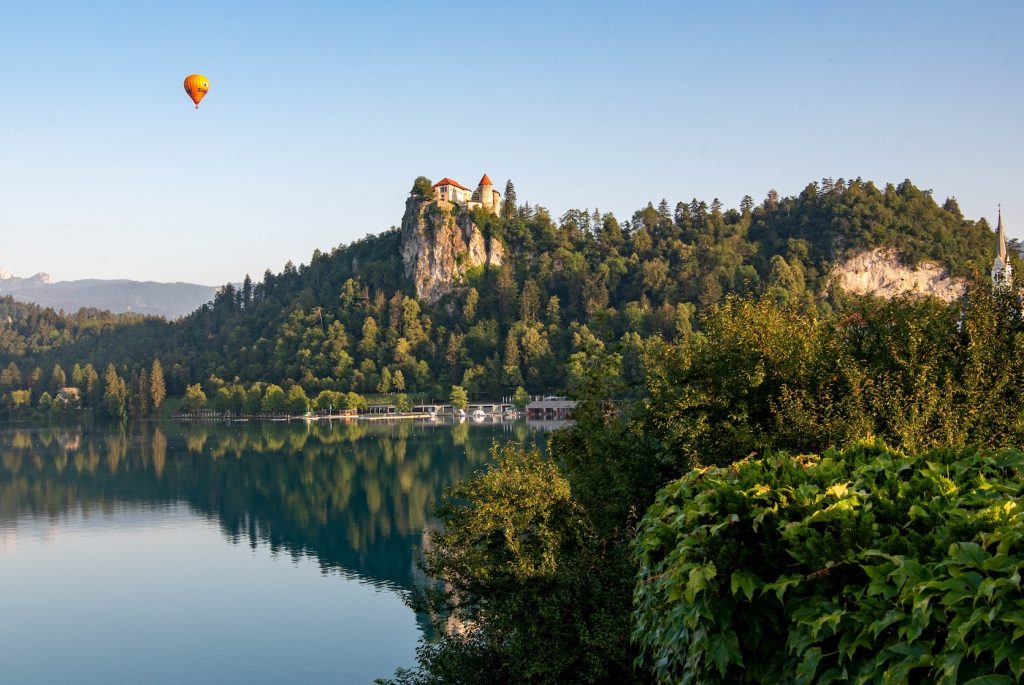 Kasteel van Bled bij zonsopkomst