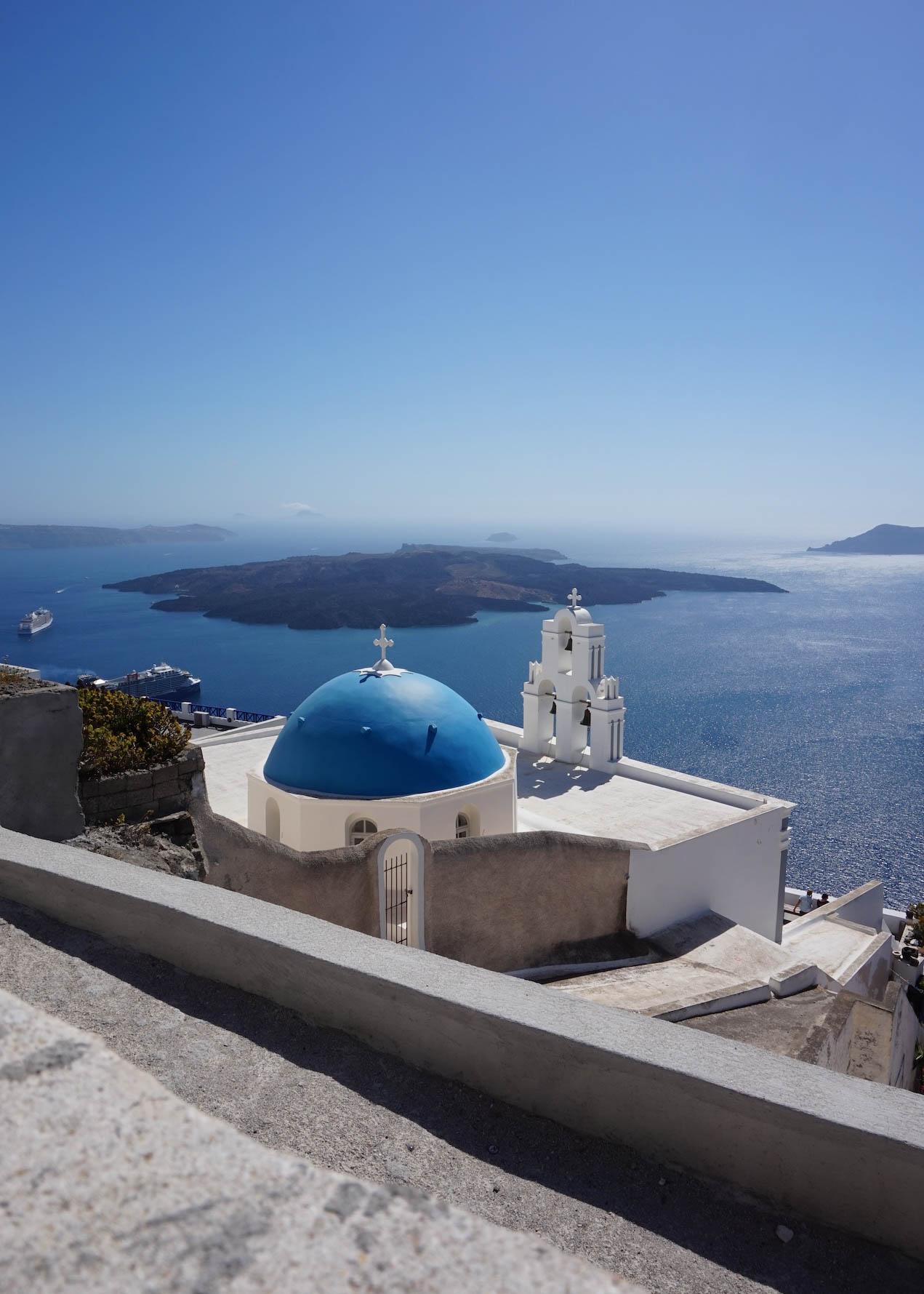 Santorini in het voorjaar