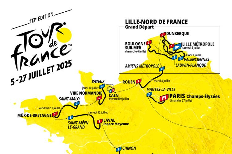 Routes Tour de France door Noord-Frankrijk