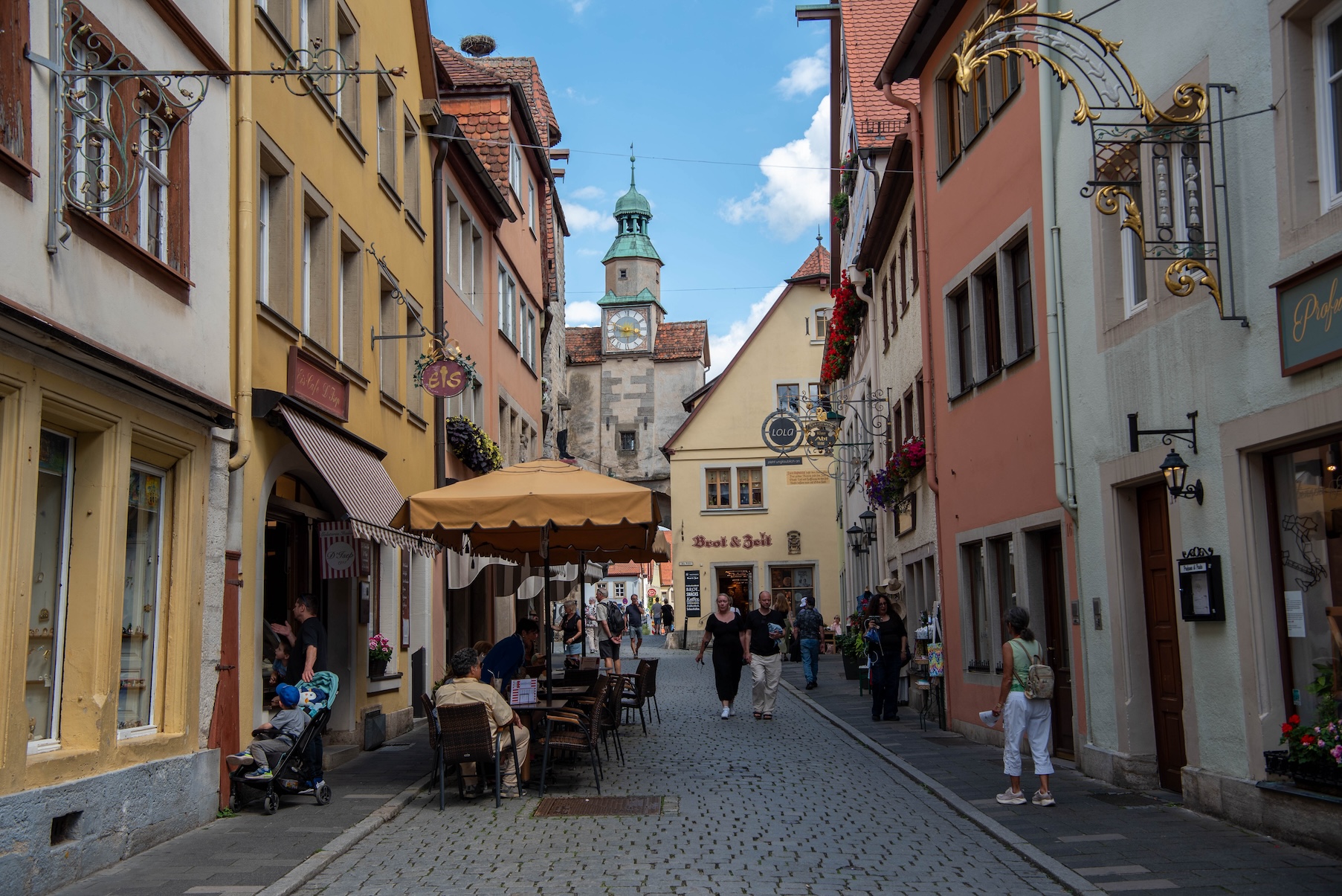 Straatje in Rothenburg ob der Tauber