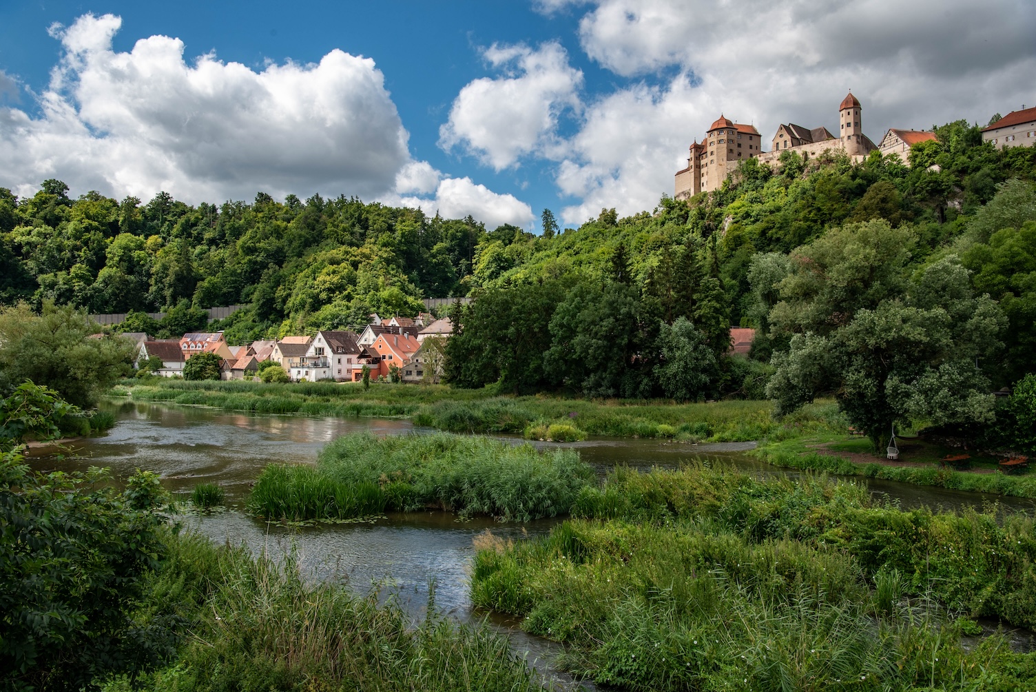 Uitzicht op Burg Harburg