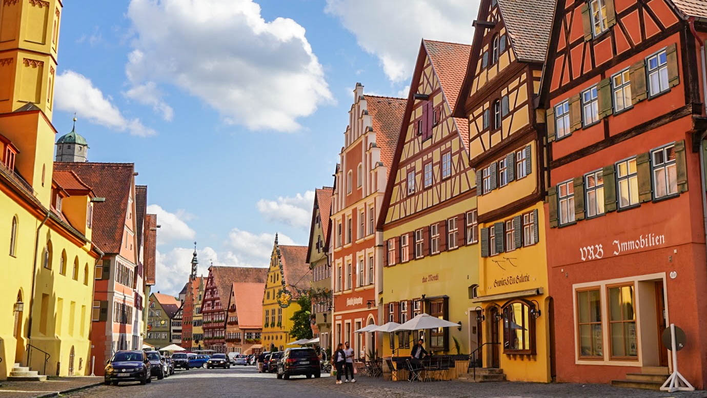 Straat in Dinkelsbühl in Duitsland