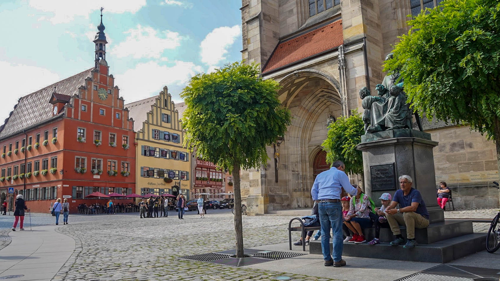 Centrum van Dinkelsbühl in de zomer