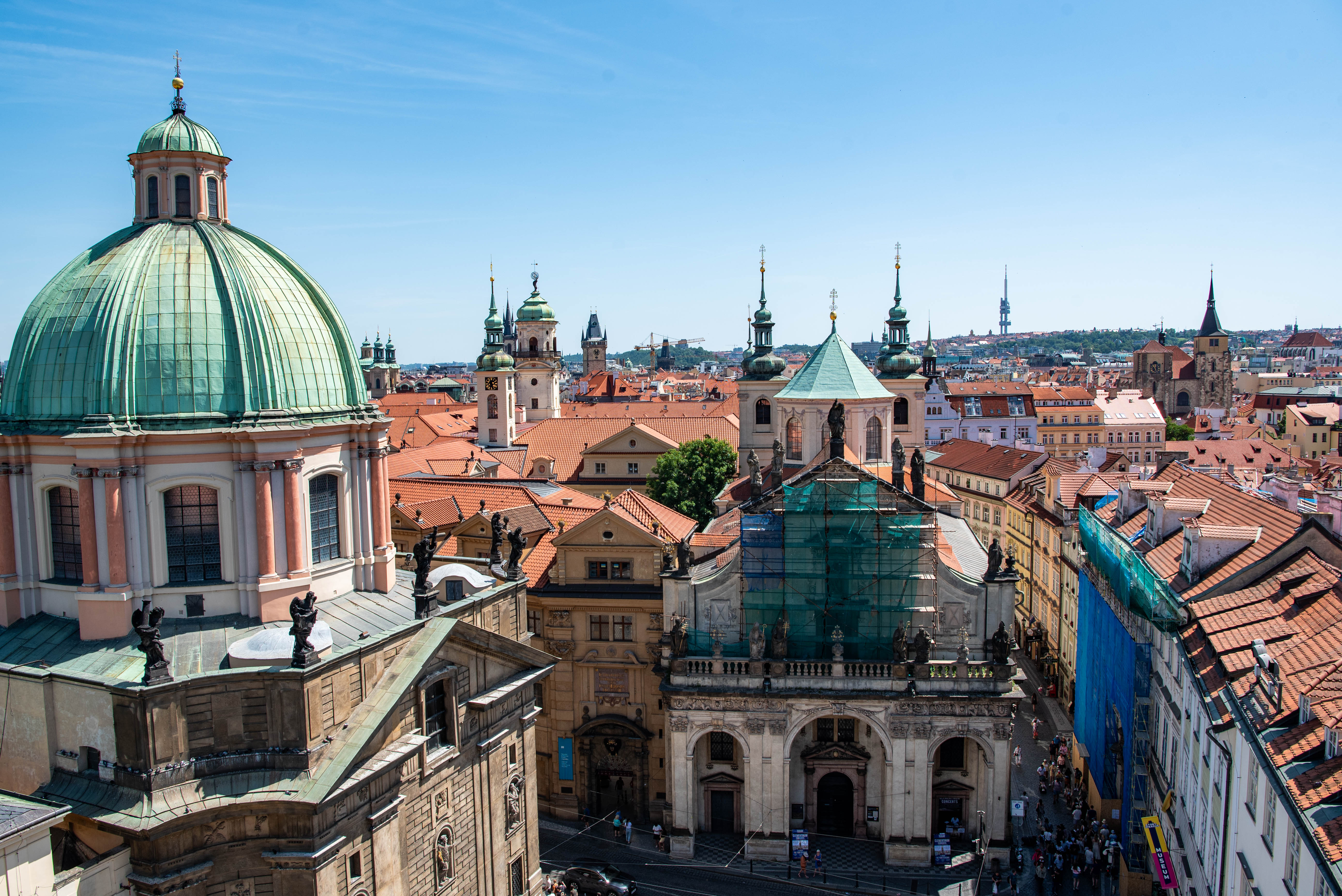Praag uitzicht Old Town Bridge Tower