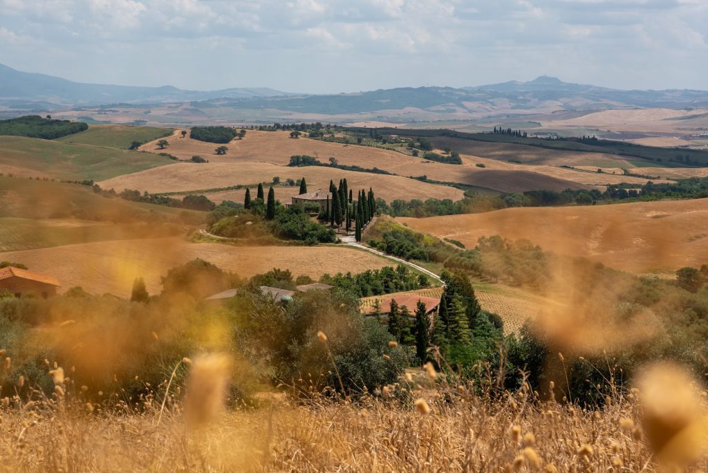 Val d'Orcia in Toscane in herfstkleuren
