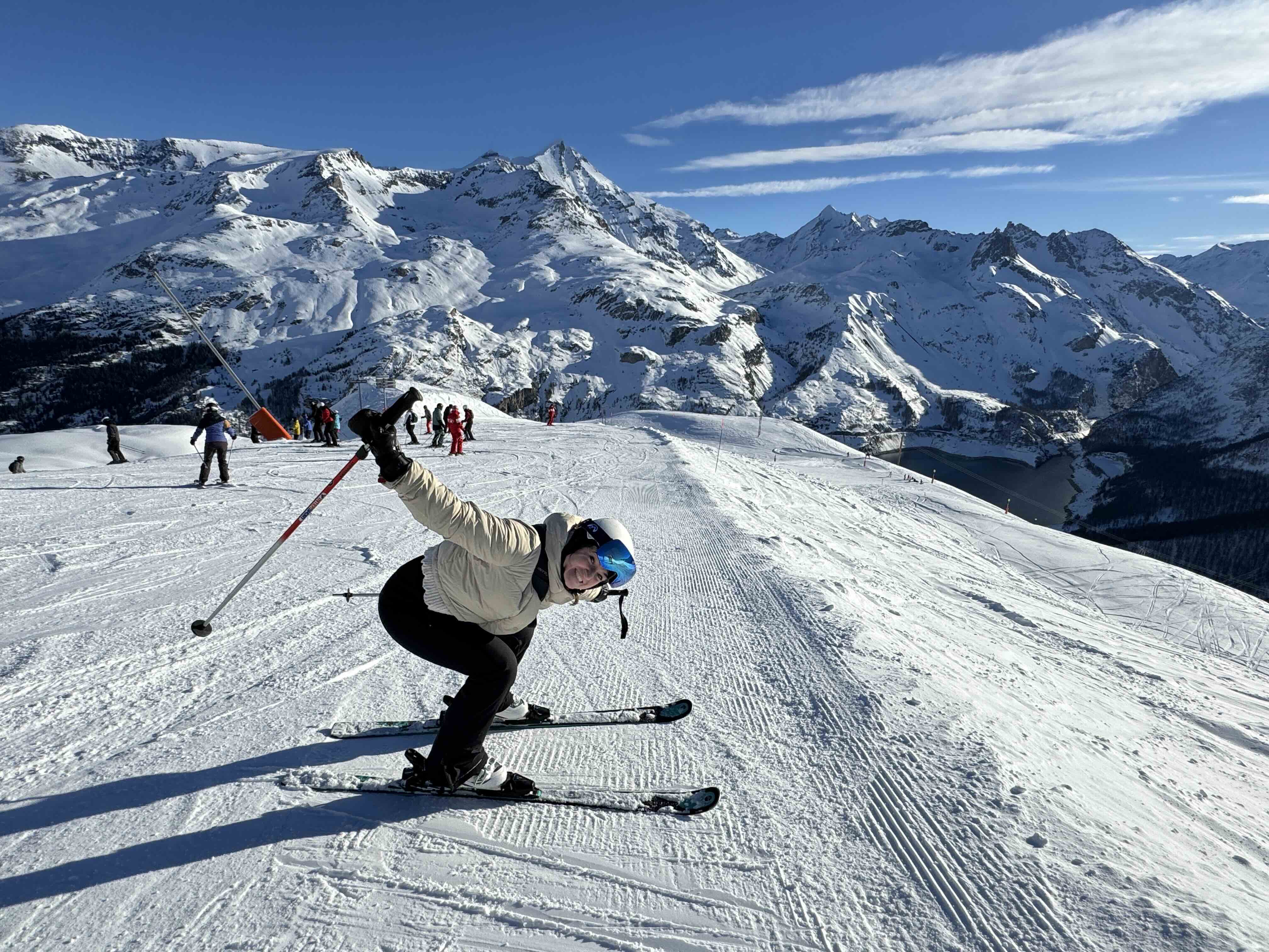 Skiër in Tignes tijdens de kerstvakantie