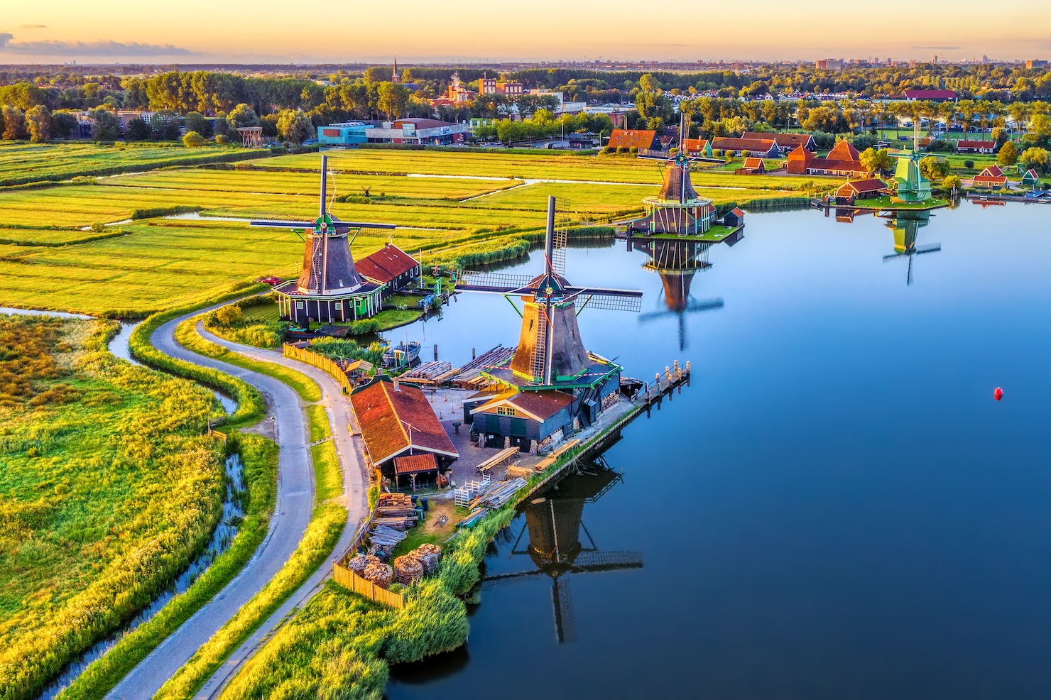 Luchtfoto van de Zaanse Schans