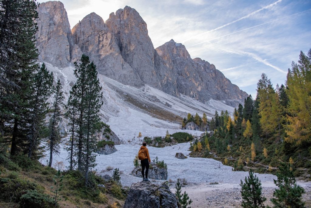 Het Odle massief in de Dolomieten, de Geislerspitzen