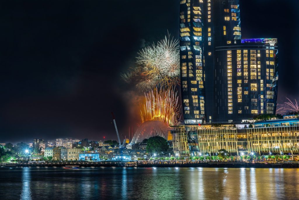 Vuurwerk in de haven van Sydney