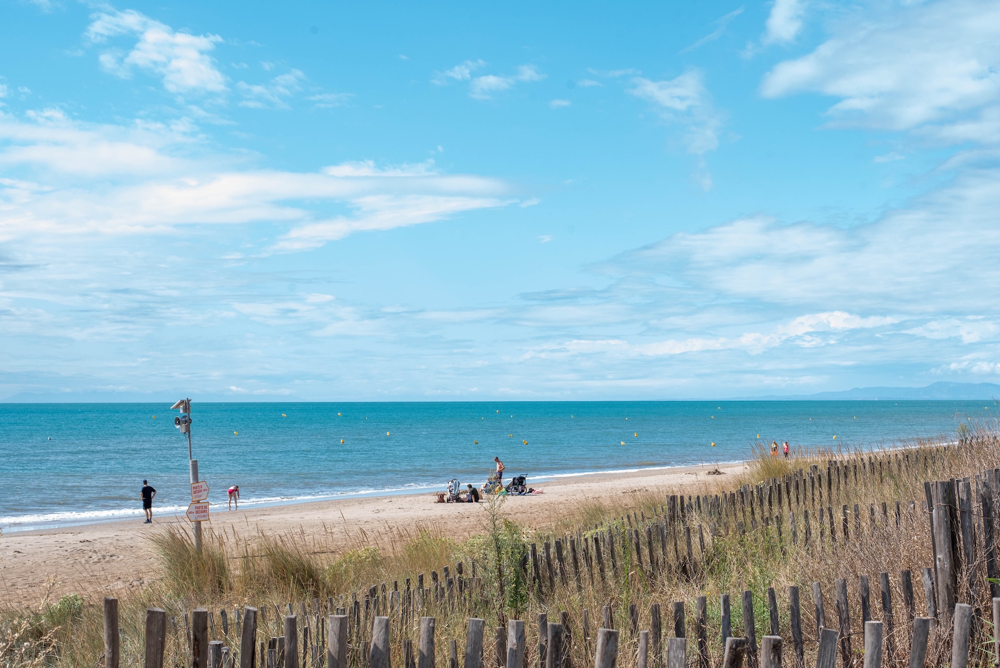 Het rustige strand van Serignan Plage