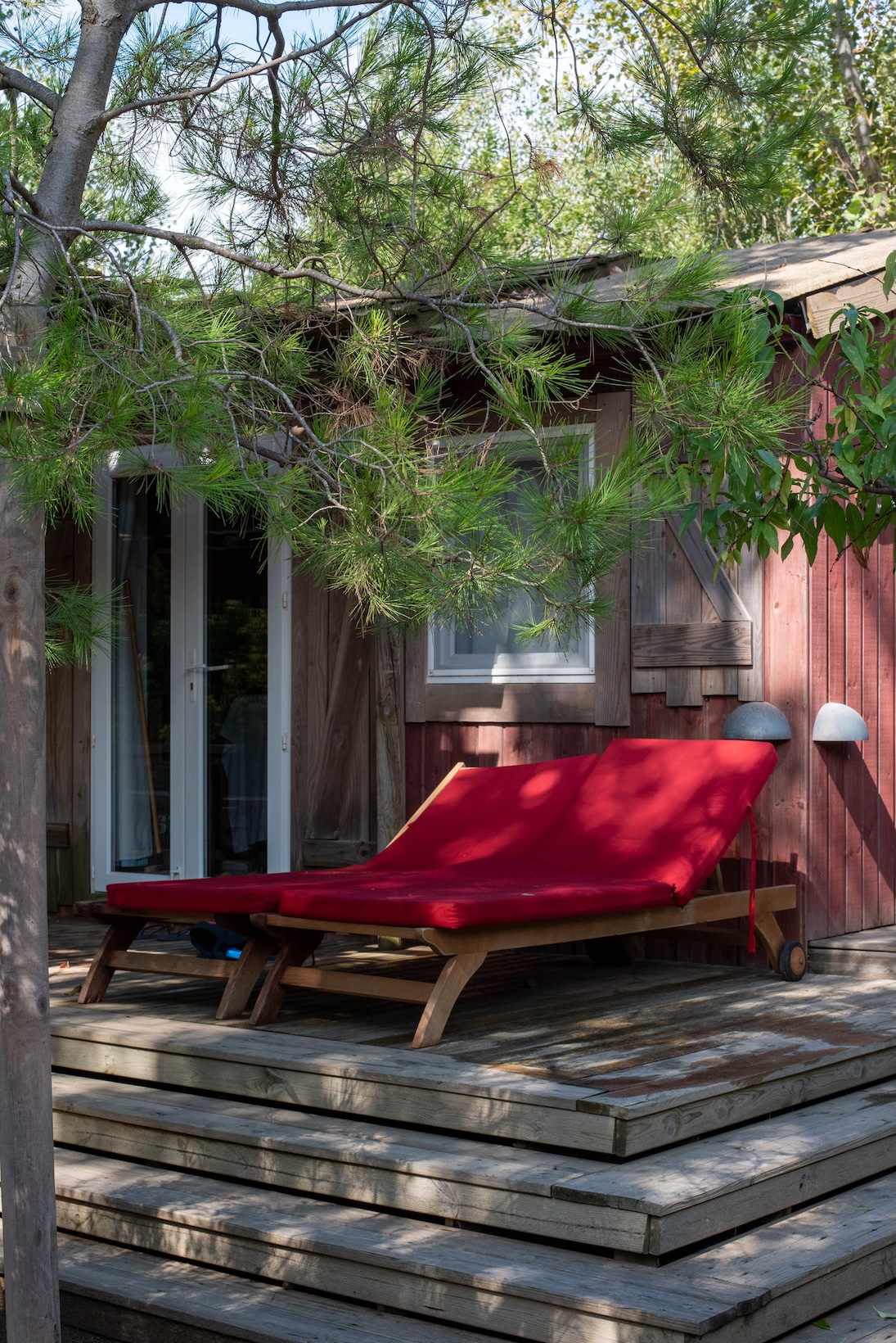 Ligbedden op een camping