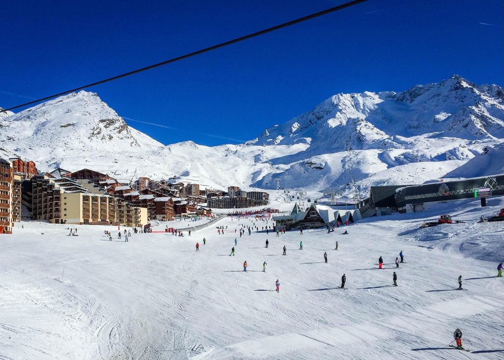Uitzicht op het skigebied van Val Thorens