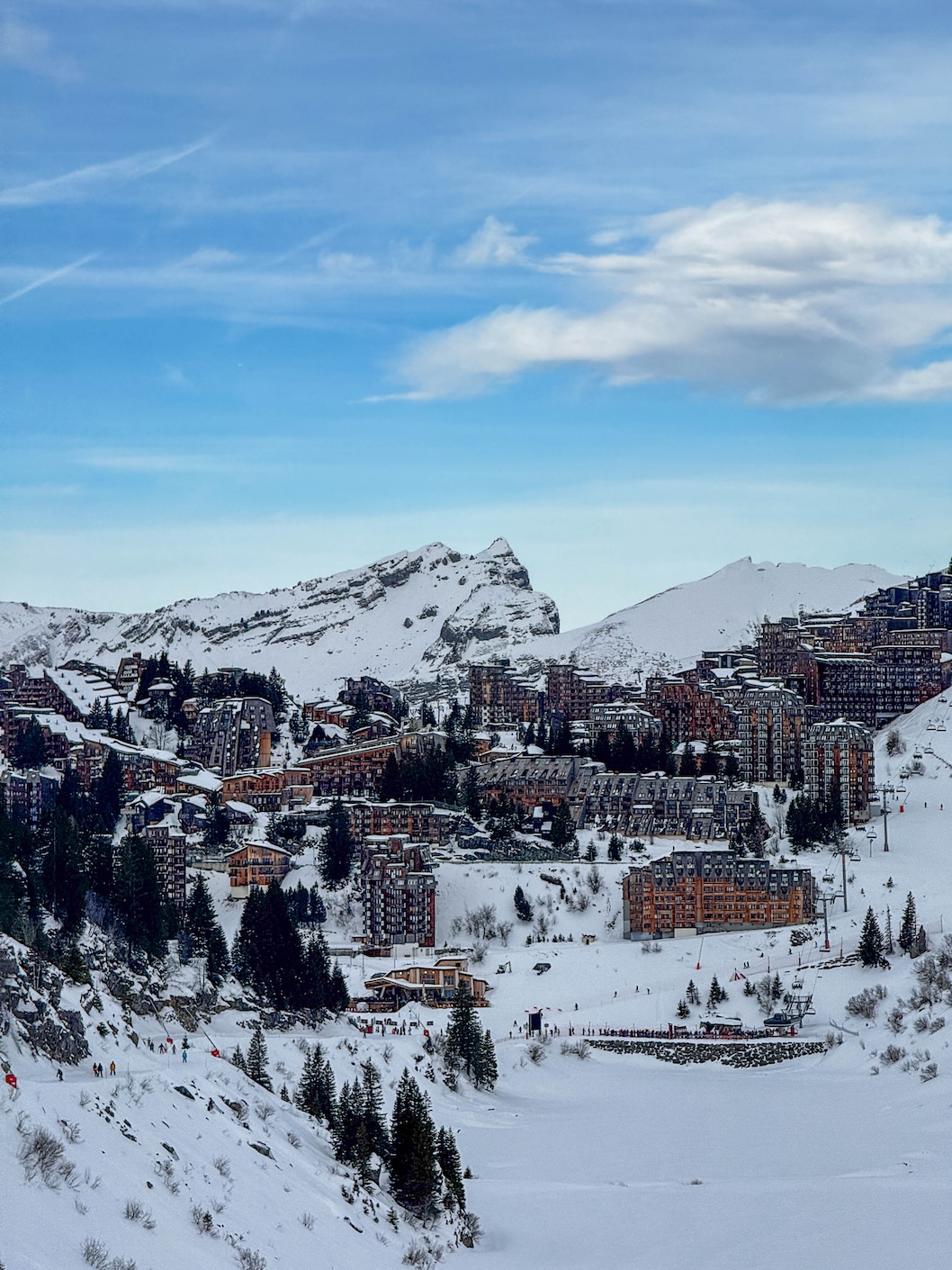 Uitzicht op Avoriaz in de winter