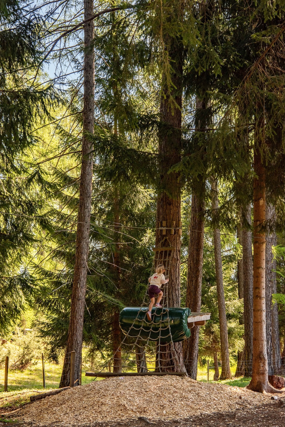 Larchplatzl speeltuin in het bos van Hotel Stern