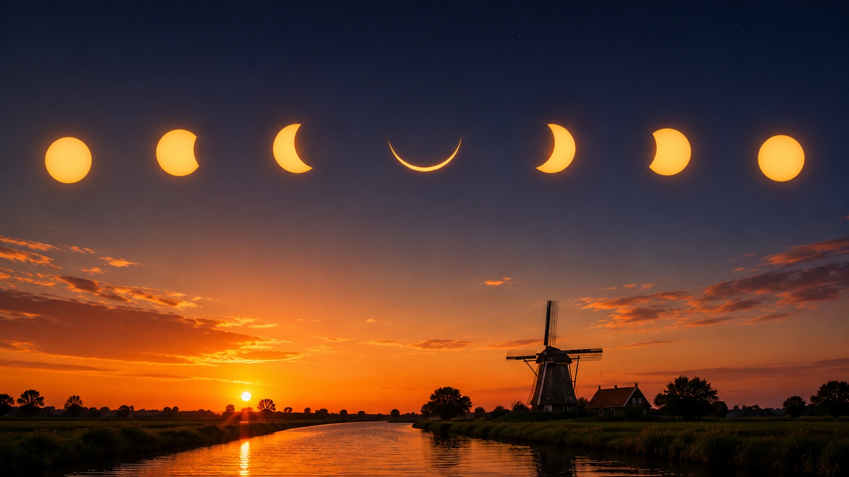 Zonsverduistering, de tijdlijn