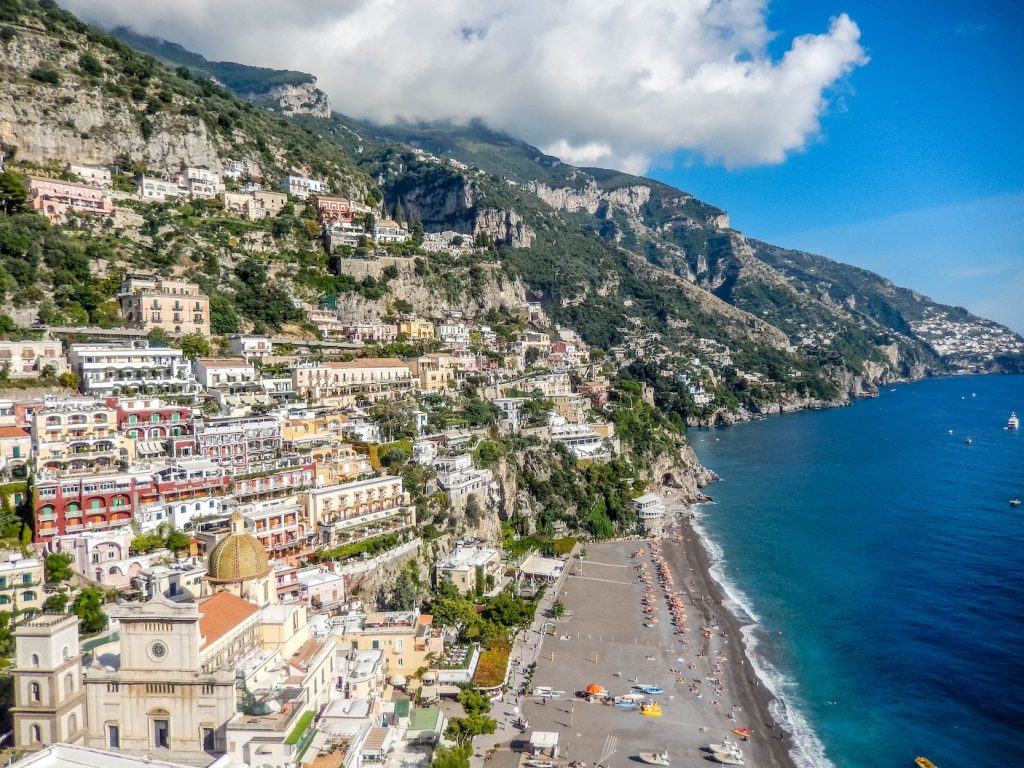 Positano met uitzicht op zee