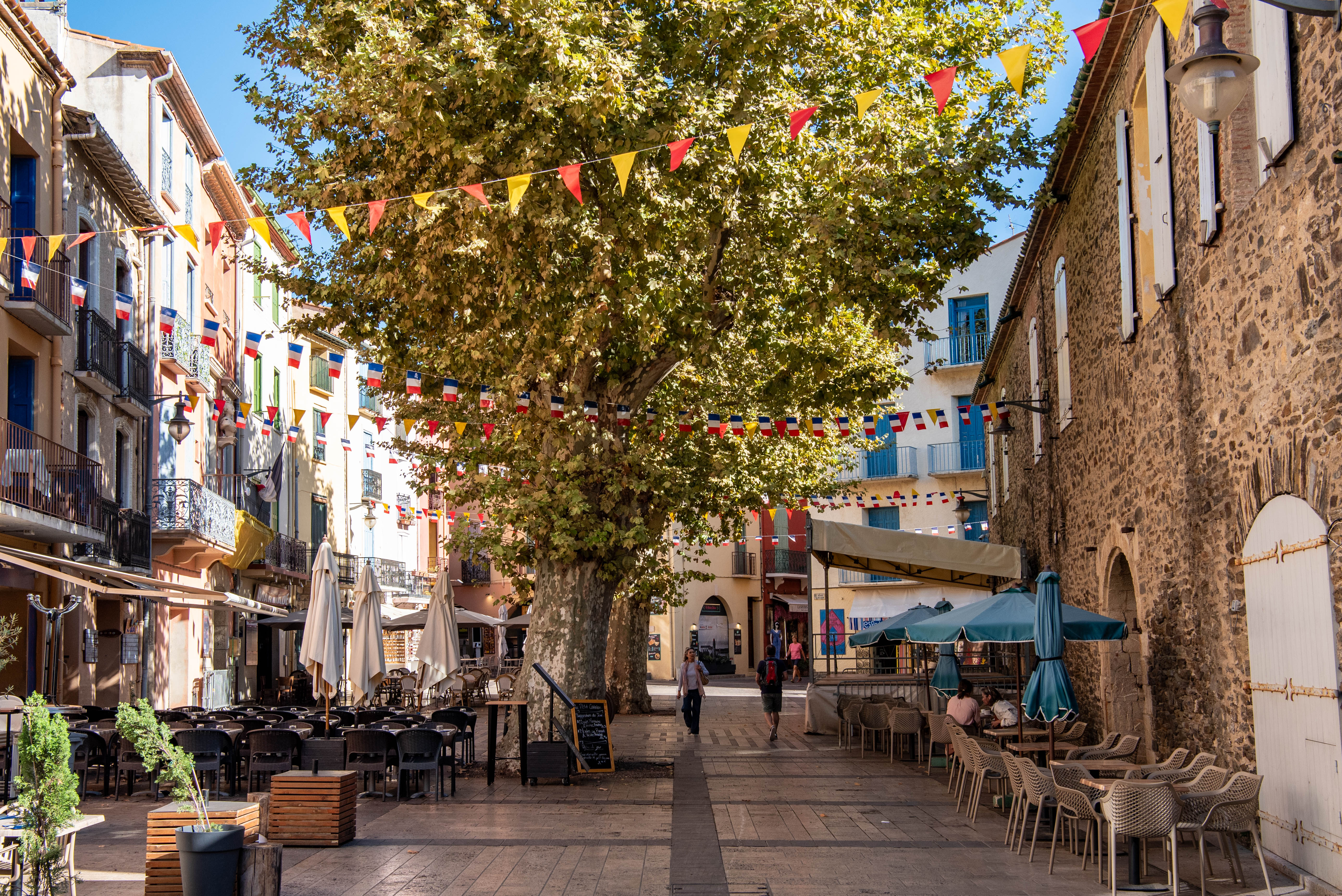 Pleintje in het centrum van Collioure