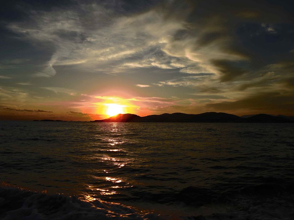 Zonsondergang op de boot terug van Formentera naar Ibiza