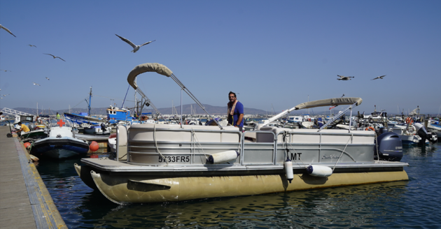 Onze supersnelle catamaran die ons van Faro naar Ilha da Culatra<span class=\