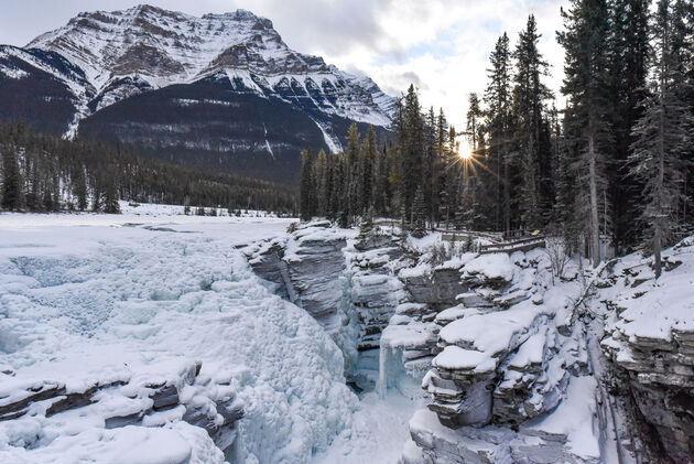 Sla zeker af voor een stop bij de Athabasca Falls