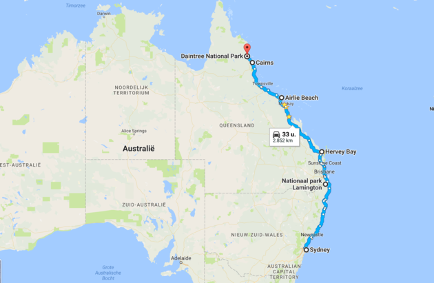 De perfecte route van een roadtrip langs de oostkust van Australi\u00eb