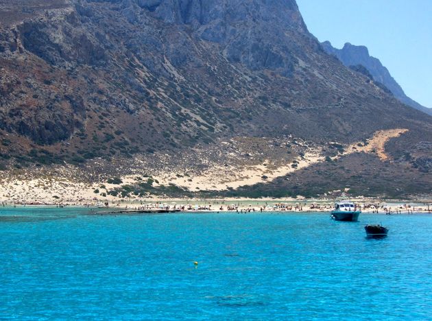 Balos Beach is een lagune in een komvormige baai