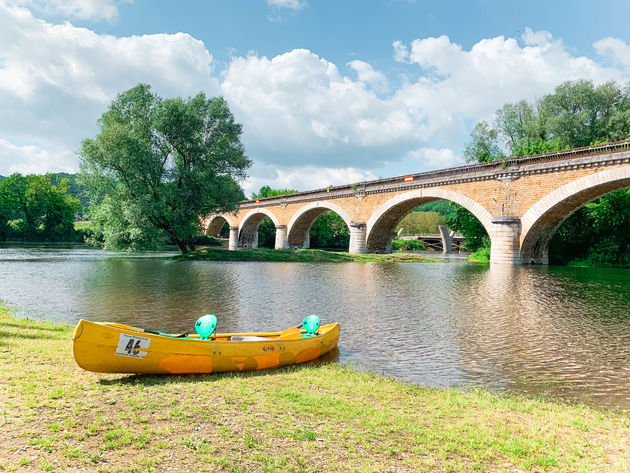Het eindpunt: brug vijf in Beynac