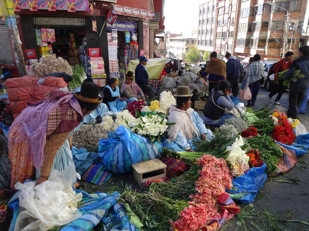 Naar de markt in La Paz