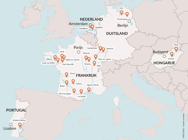 Een overzicht van alle vertrekbasissen in Europa