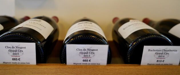 In Marsannay wordt de toon gelijk gezet, Clos de Vougeot Grand Cru, de prijs zegt genoeg