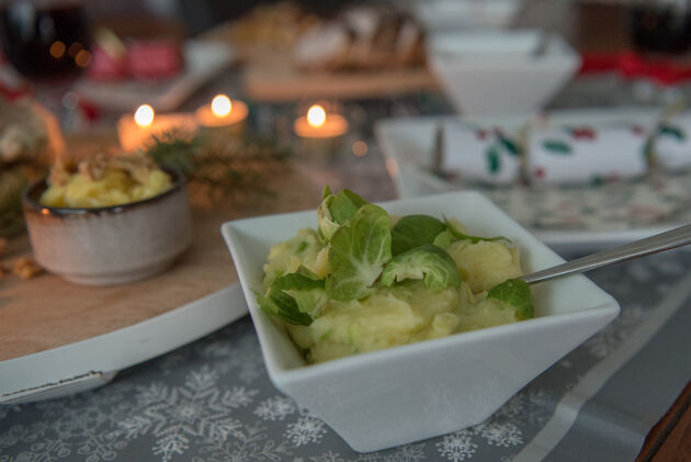 Ook lekker voor erbij: colcannon, een stampotje met aardappel en spruitjes