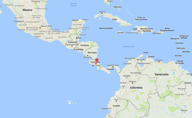 Costa Rica op de kaart
