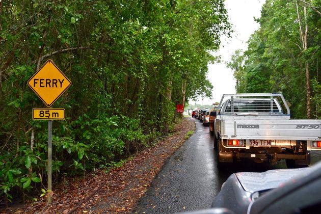 De ferry terug vanuit Daintree richting Palm Cove