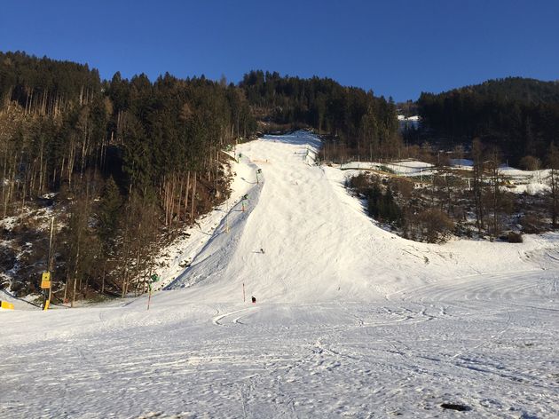 De splinternieuwe dalafdaling van Zell am Ziller aan het einde van de dag