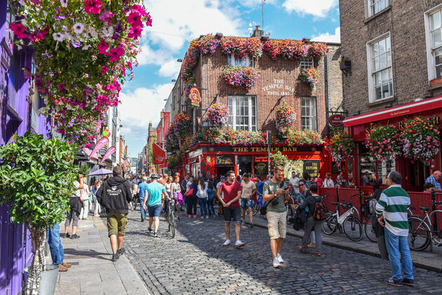 Gezelligheid in de wijk Temple Bar in Dublin