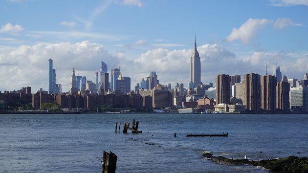 Het geweldige uitzicht op de Manhattan skyline