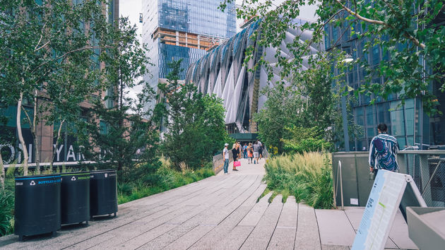 Hudson Yards aan het einde van High Line Park