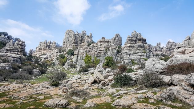 Het stenen gebergte van natuurpark El Torcal