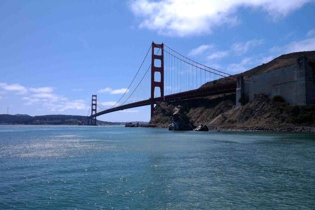 Uitzicht op de Golden Gate Bridge tijdens een fietstocht naar Sausalito
