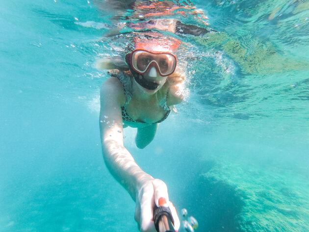 Het heldere water langs de zuidkust van Gran Canaria is perfect om te snorkelen
