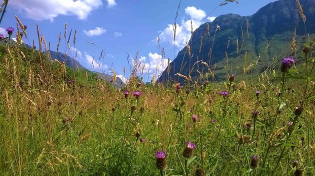 Glencoe op een zeldzaam mooie dag! Foto credits: Oph\u00e9lie Qu\u00e9rol